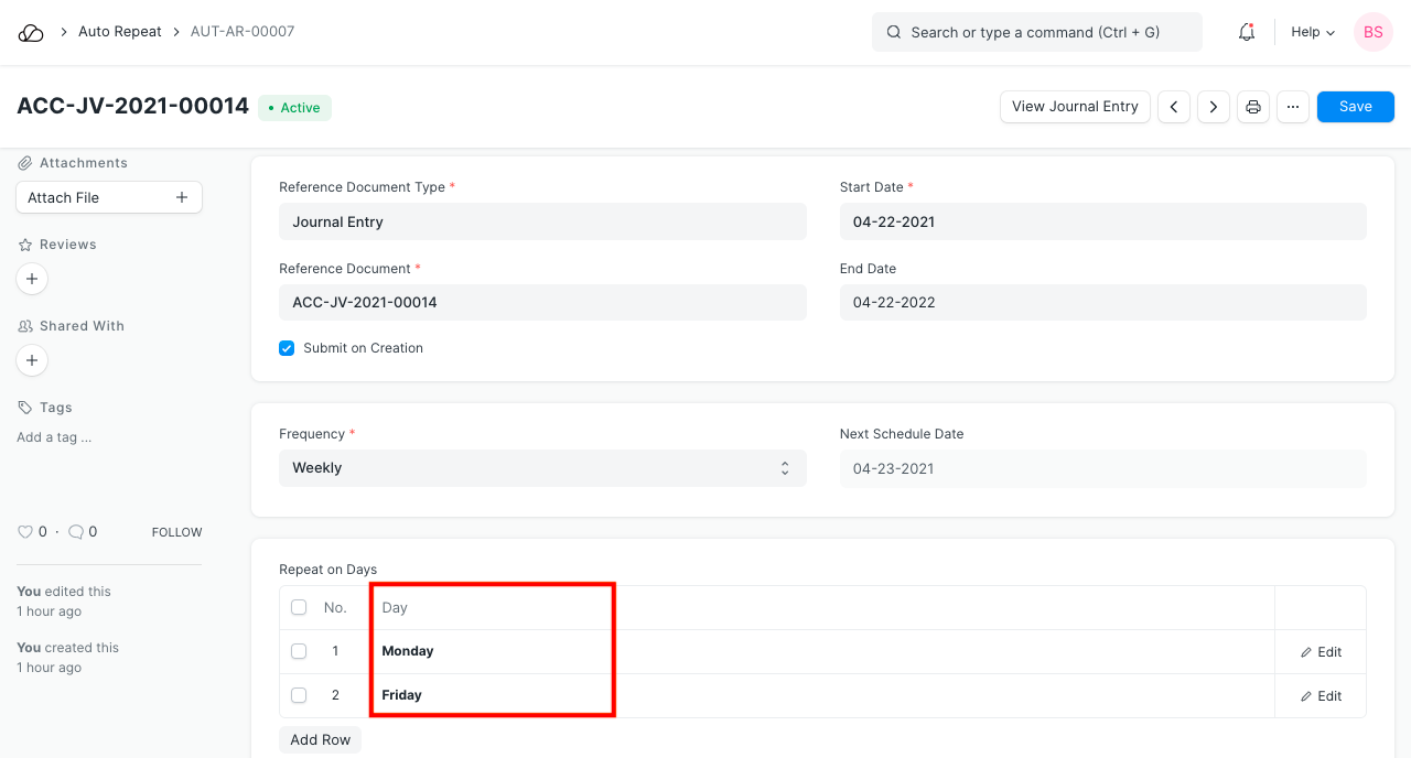 工作日自动重复