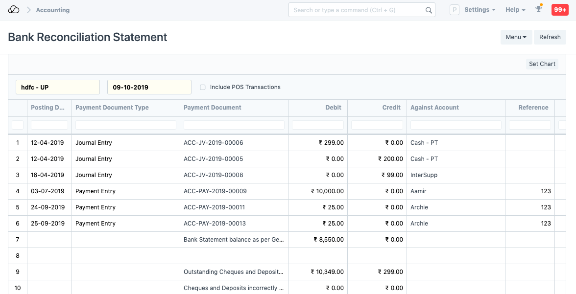 银行余额调节表