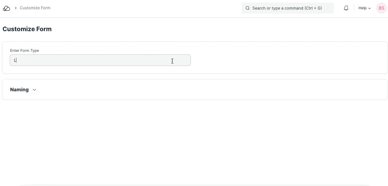 在自定义表单中选择DocType