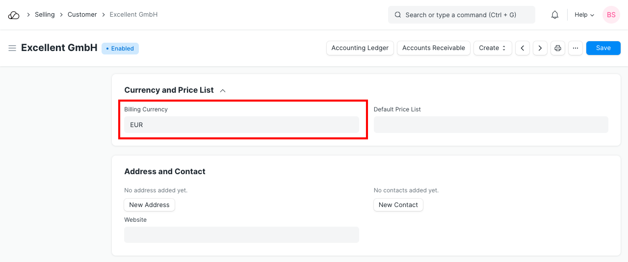 客户的计费货币