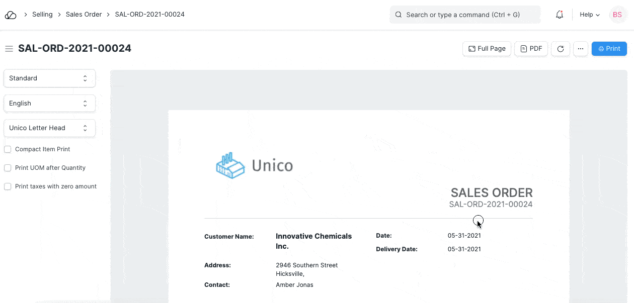 自定义打印格式
