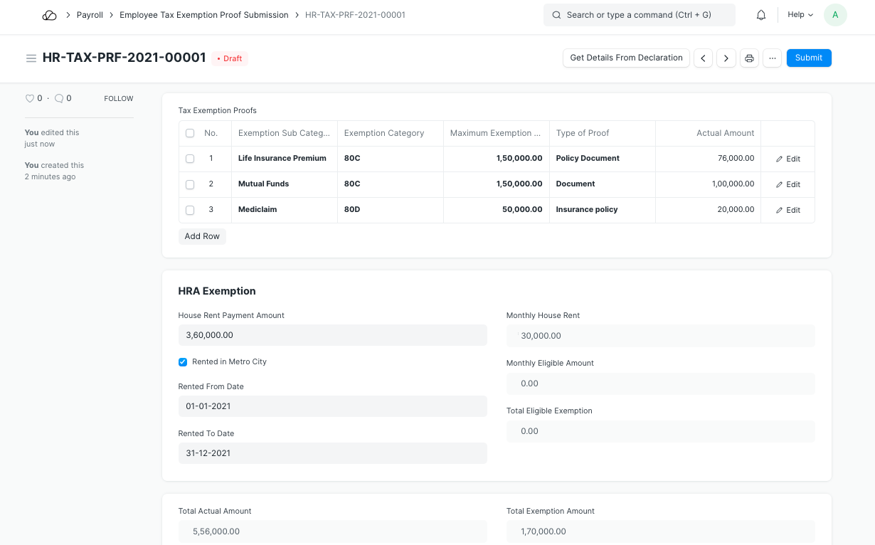 提交员工免税证明