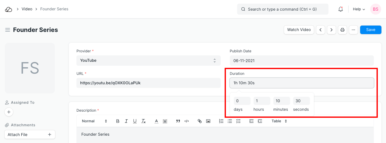 字段类型持续时间