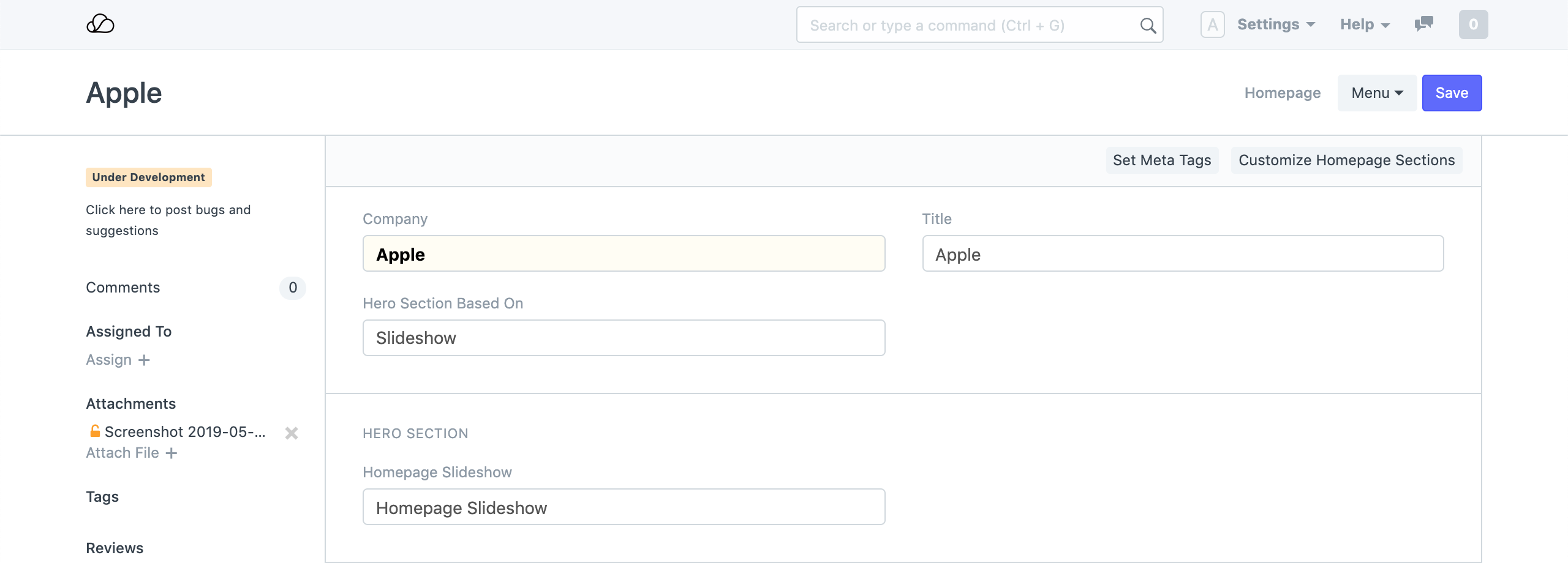 主页幻灯片设置