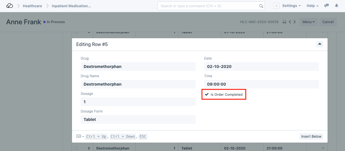 已完成住院用药订单输入