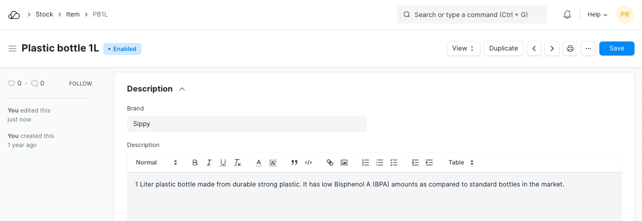 商品品牌和描述