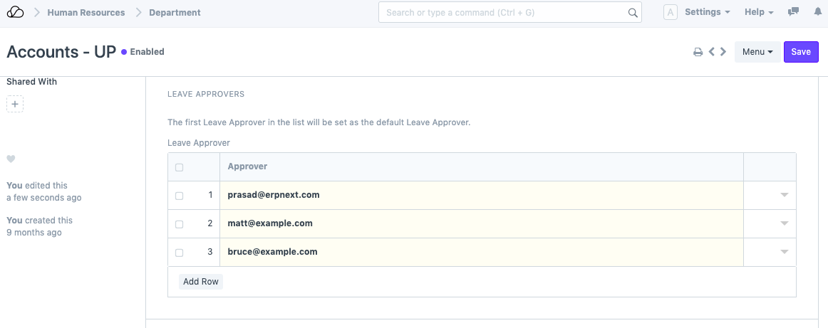 休假申请 - 休假审批人