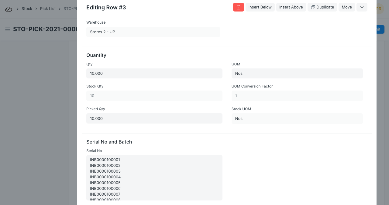 物品位置详细信息