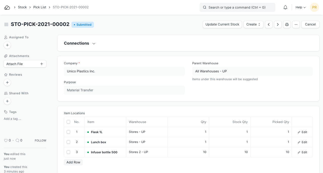 已提交的选择列表