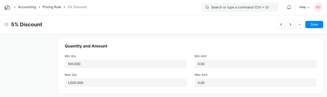 定价规则数量和金额
