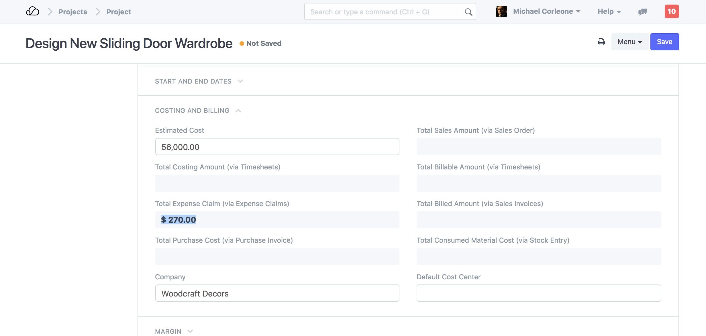 费用索赔 - 项目链接