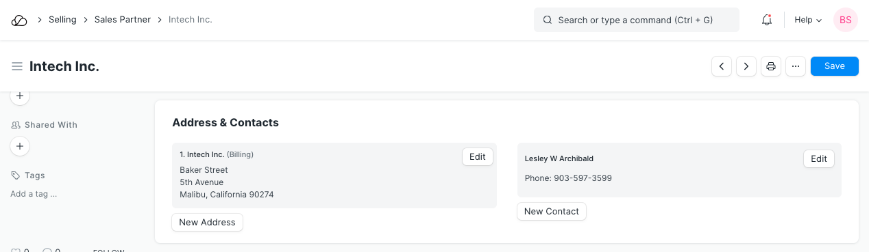 销售合作伙伴地址