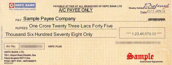 支票样本