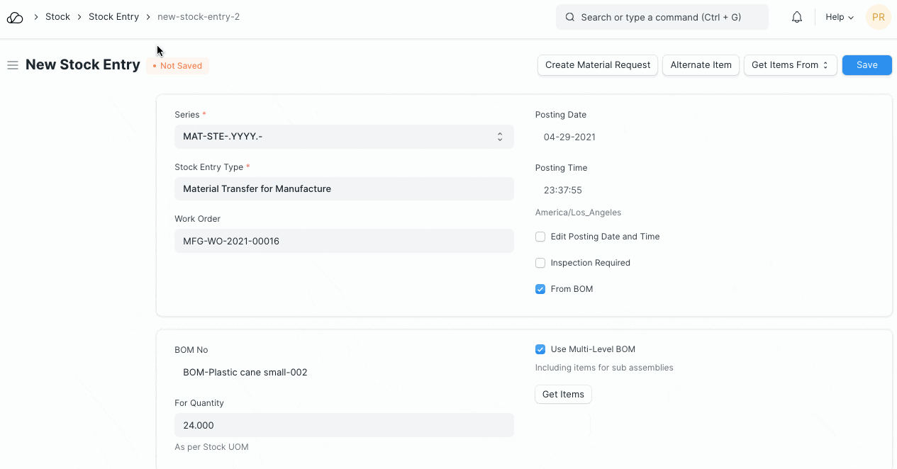 制造条目中的废品