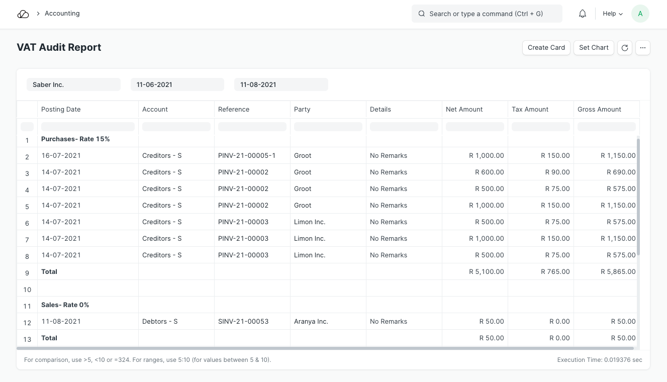 南非增值税账户设置