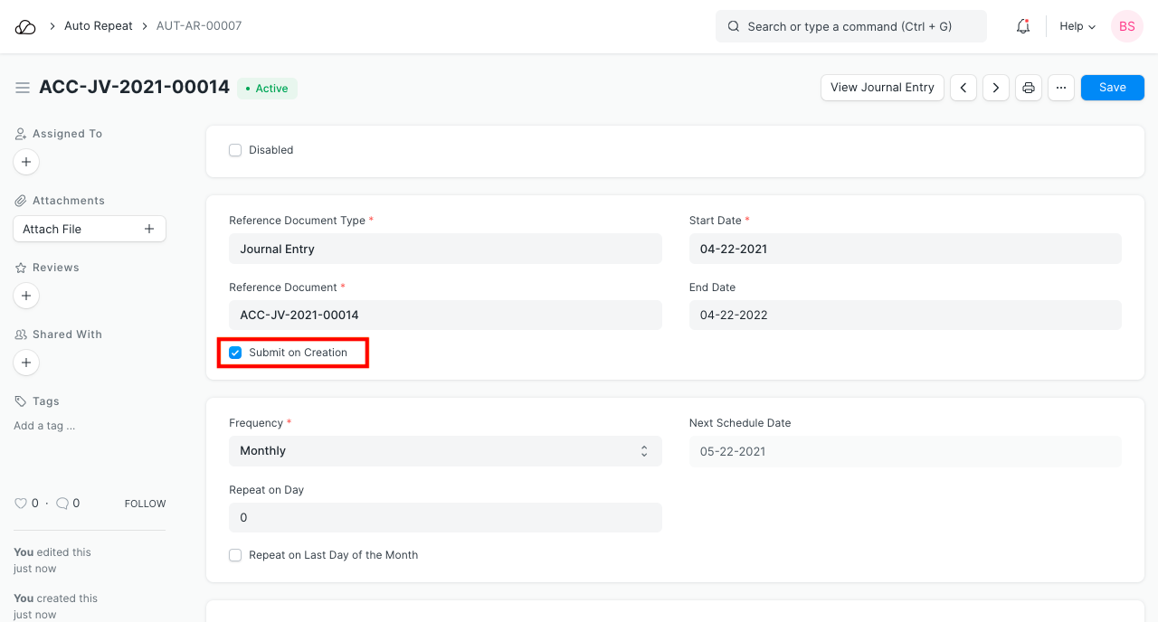 创建时自动重复提交
