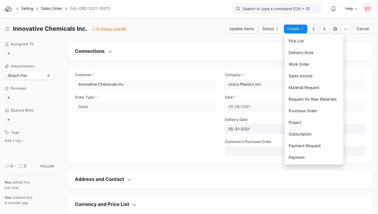 已提交销售订单的操作