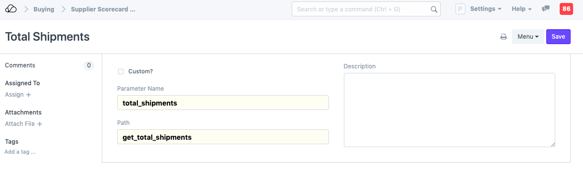 供应商记分卡变量