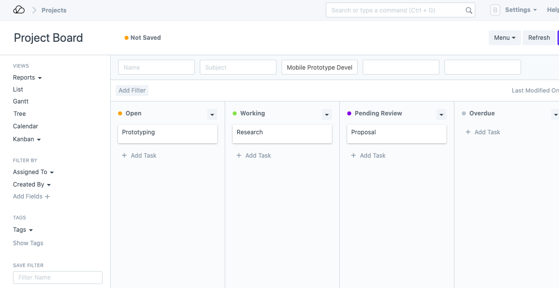 任务 - 看板视图