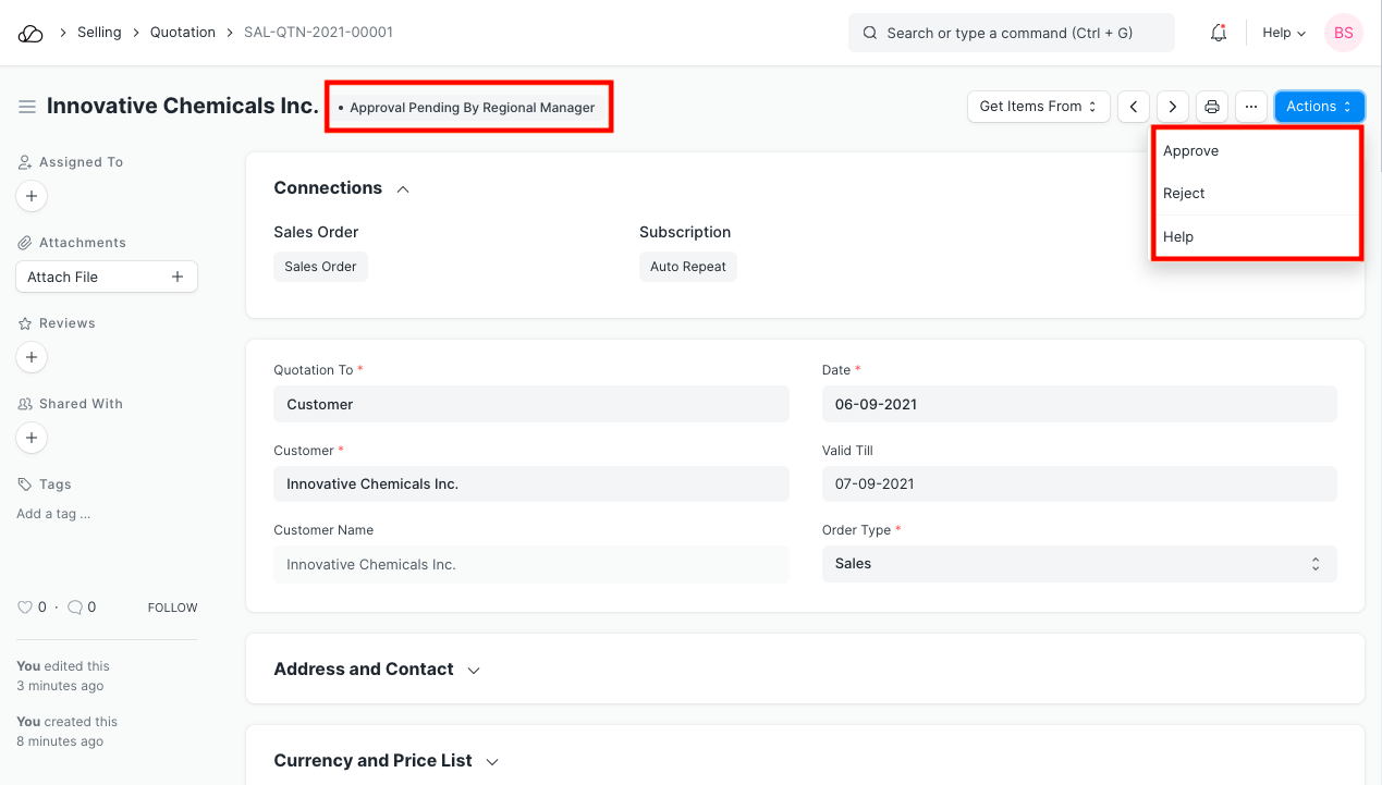 工作流程操作选项
