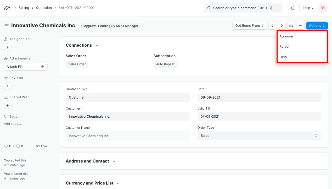 工作流程操作选项